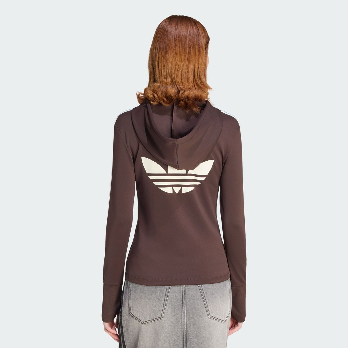 아디다스(ADIDAS) 후드 트레포일 지퍼 재킷 - 아우라커피 / KW4550