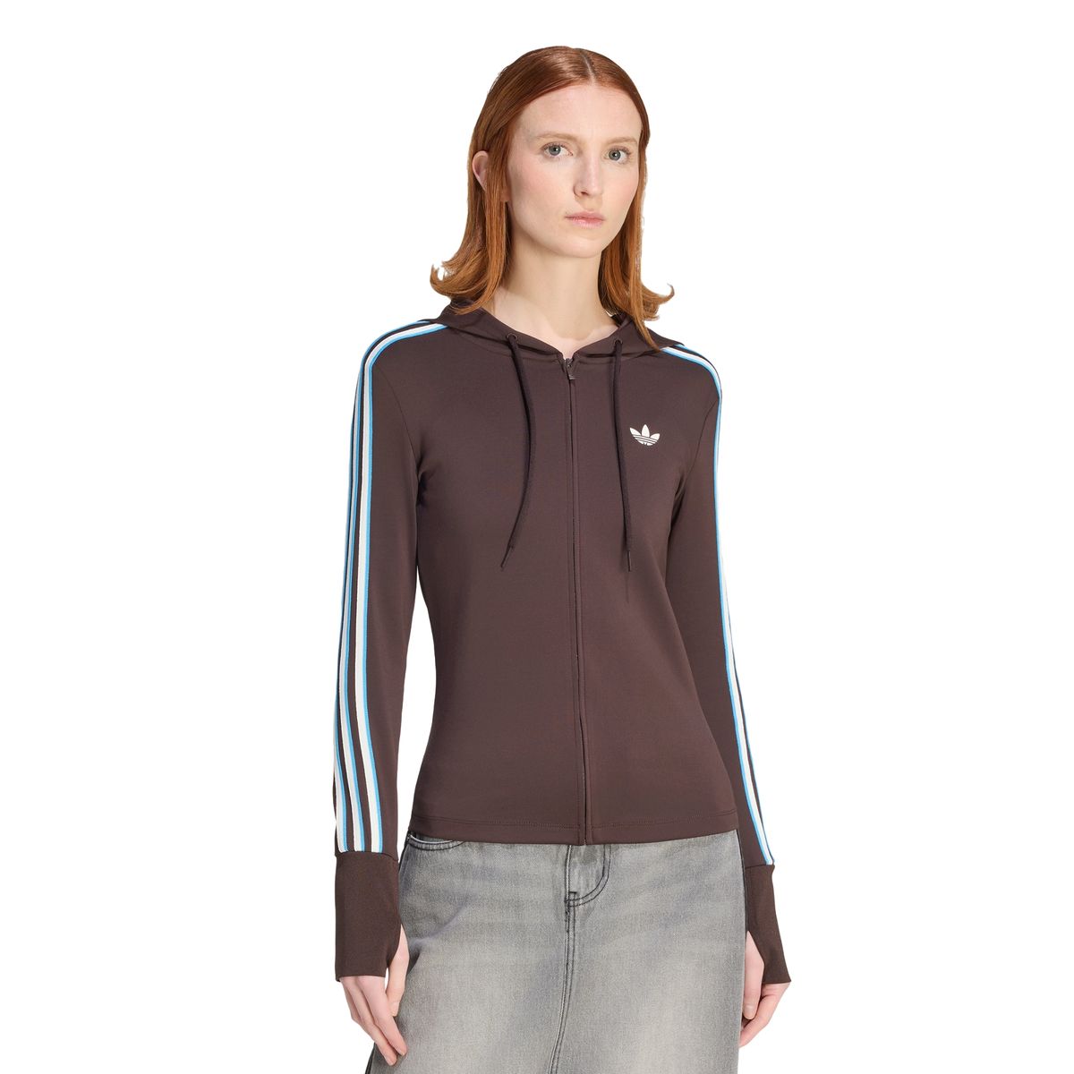 아디다스(ADIDAS) 후드 트레포일 지퍼 재킷 - 아우라커피 / KW4550