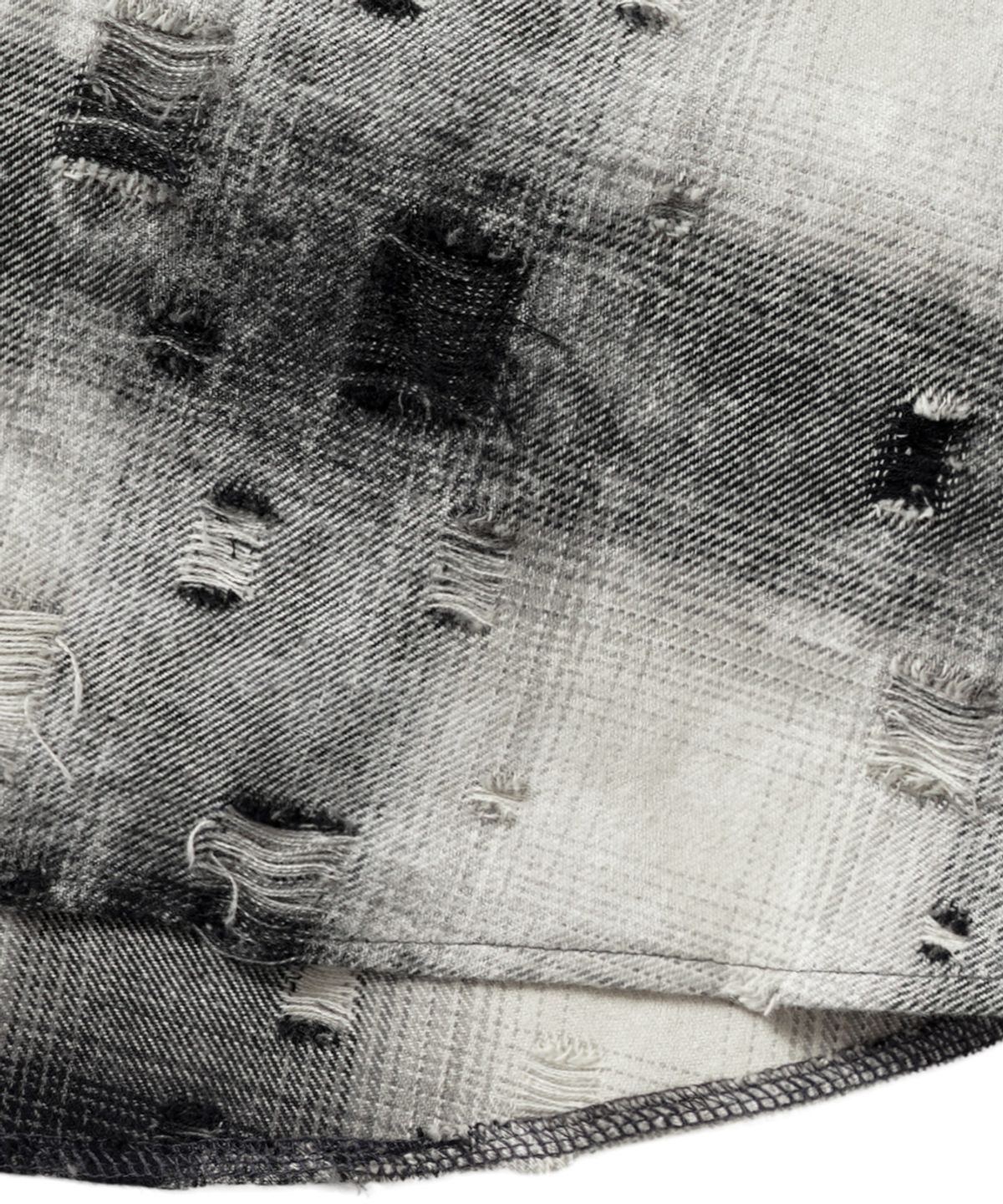 르렌느(LERENNE) Damaged Check Over Shirt - Check Black