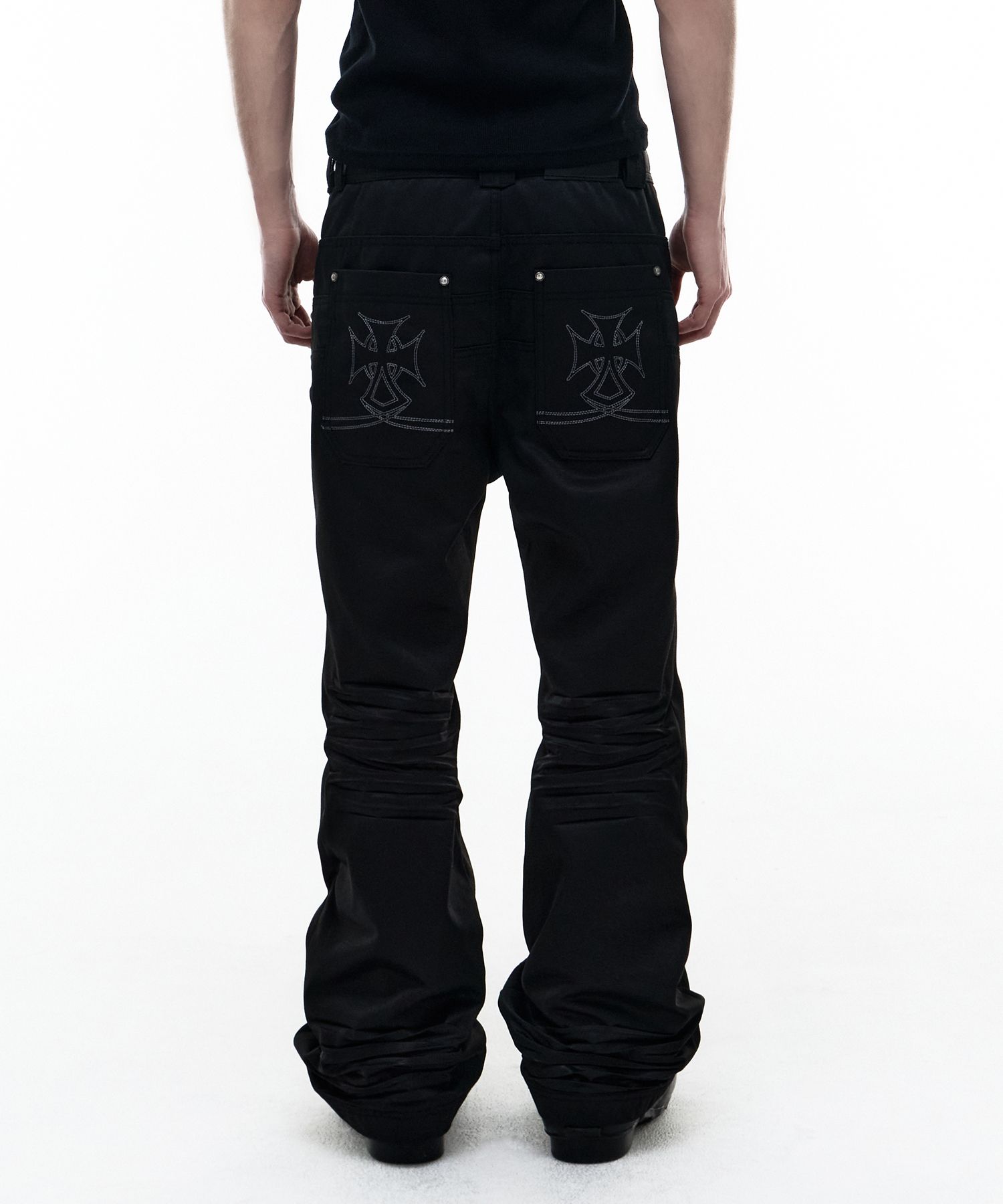 パンツ 00s archive Lee Black Coated Denim Pants Rare Black Coating Flare Denim Pants 00s Black Coating RARE