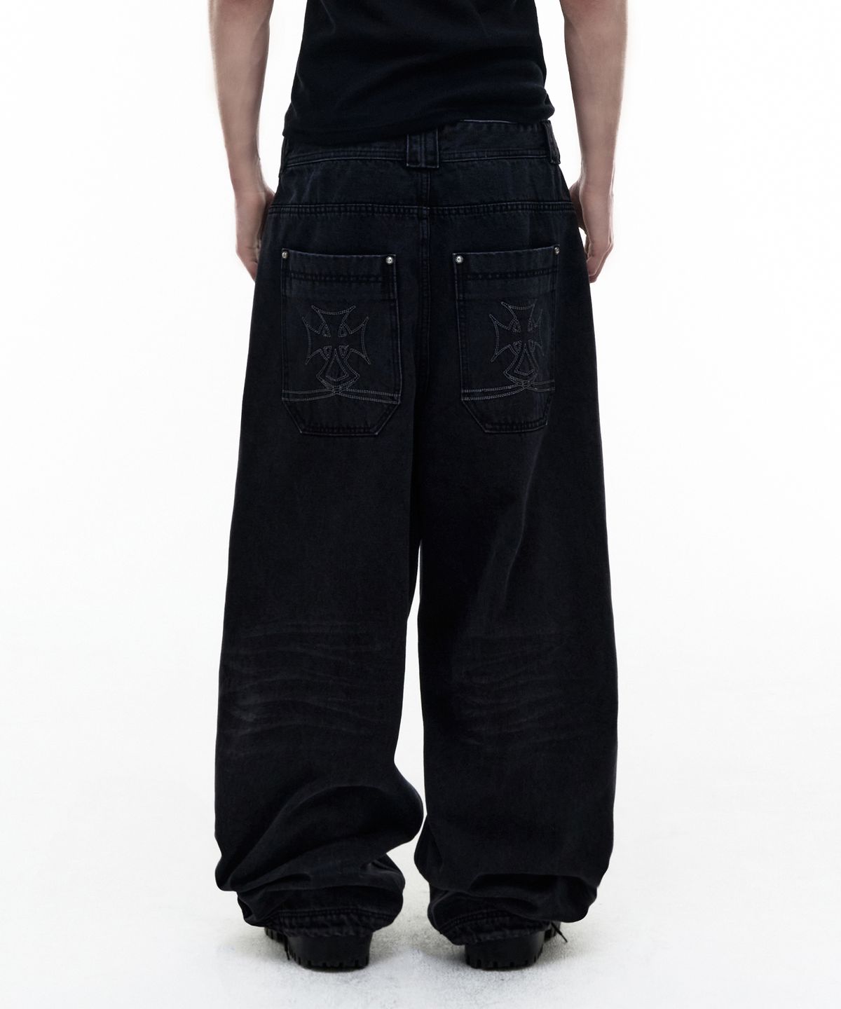 오퍼스 0012(OPUS 0012) Op. 09 SCARFACE DENIM PANTS BLACK