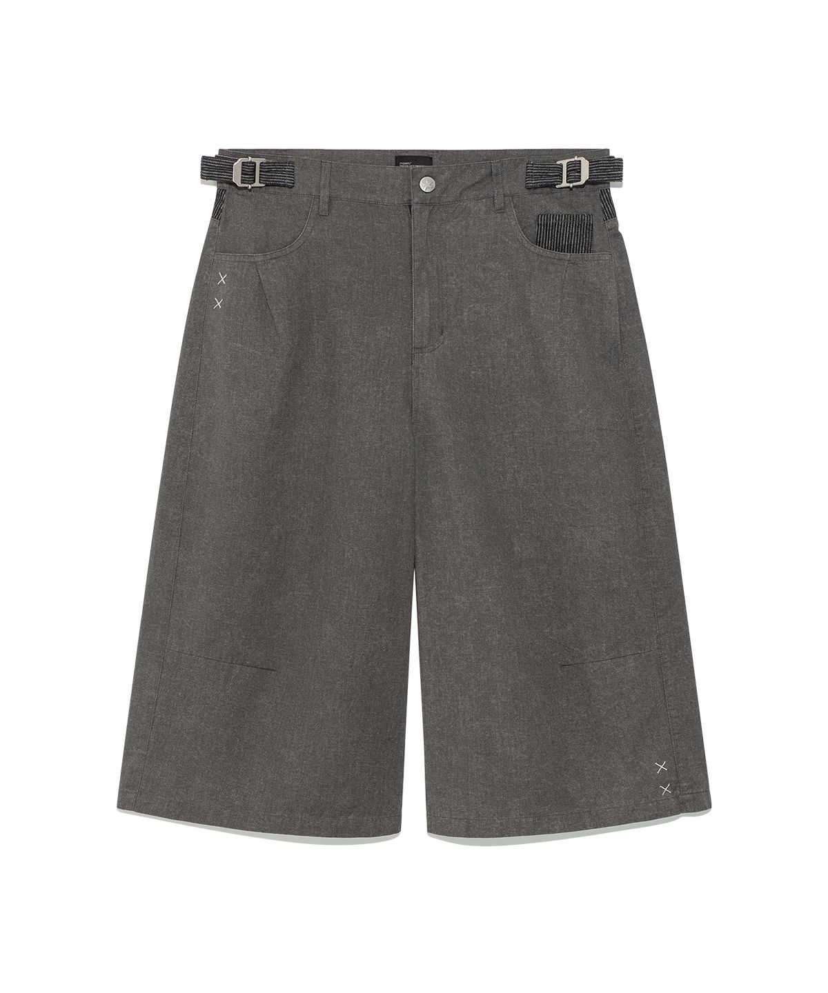 더콜디스트모먼트(THE COLDEST MOMENT) TCM pin stripe stitch half pants (charcoal)