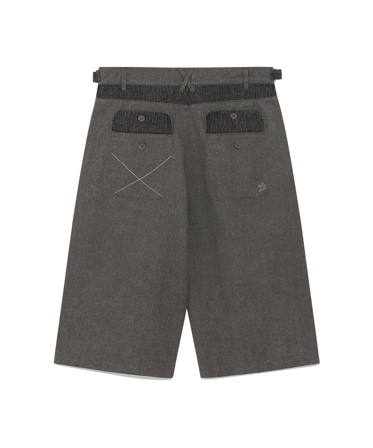 더콜디스트모먼트(THE COLDEST MOMENT) TCM pin stripe stitch half pants (charcoal)