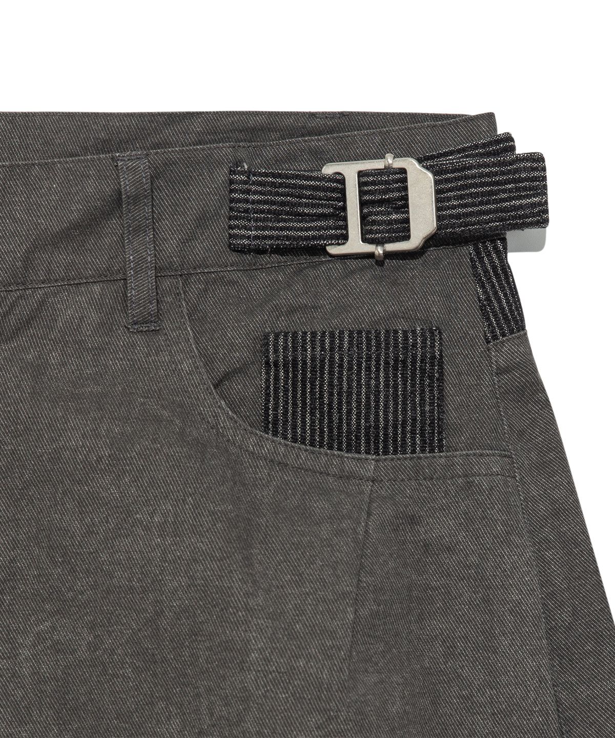 더콜디스트모먼트(THE COLDEST MOMENT) TCM pin stripe stitch half pants (charcoal)