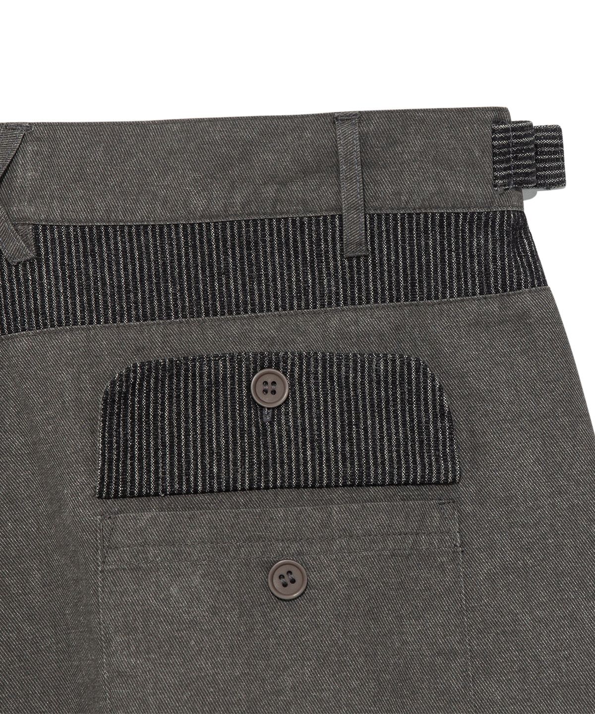 더콜디스트모먼트(THE COLDEST MOMENT) TCM pin stripe stitch half pants (charcoal)