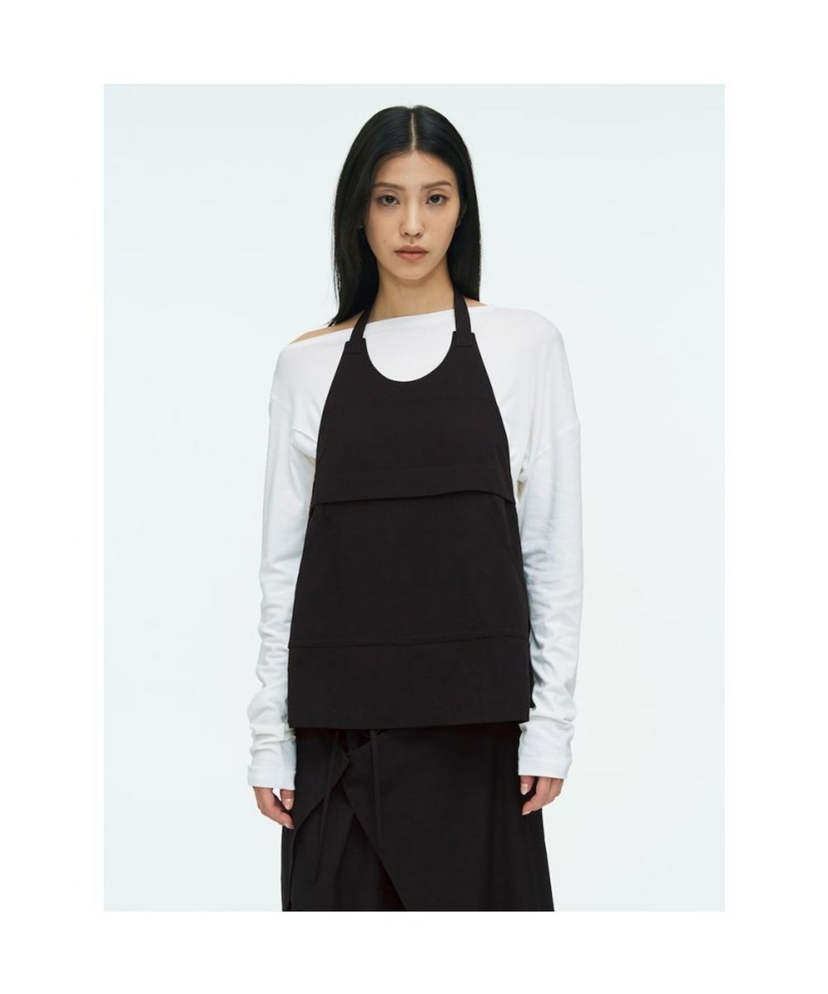 앙개(ANGGAE) Short Apron Wrap   Grey