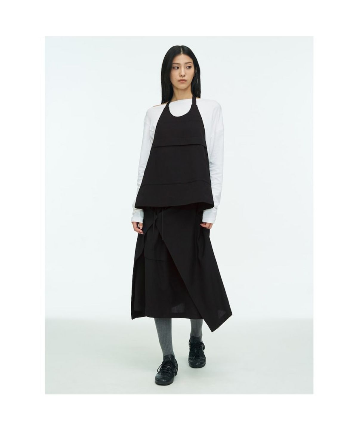 앙개(ANGGAE) Short Apron Wrap   Grey