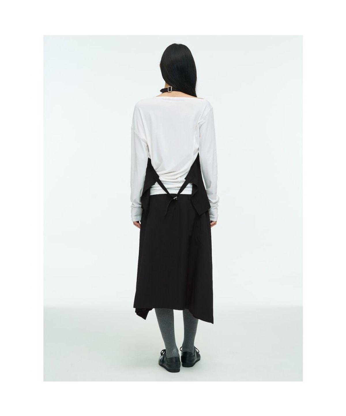 앙개(ANGGAE) Short Apron Wrap   Grey