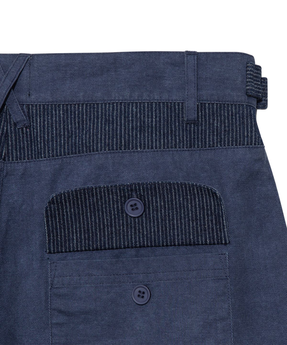 더콜디스트모먼트(THE COLDEST MOMENT) TCM pin stripe stitch half pants (blue)