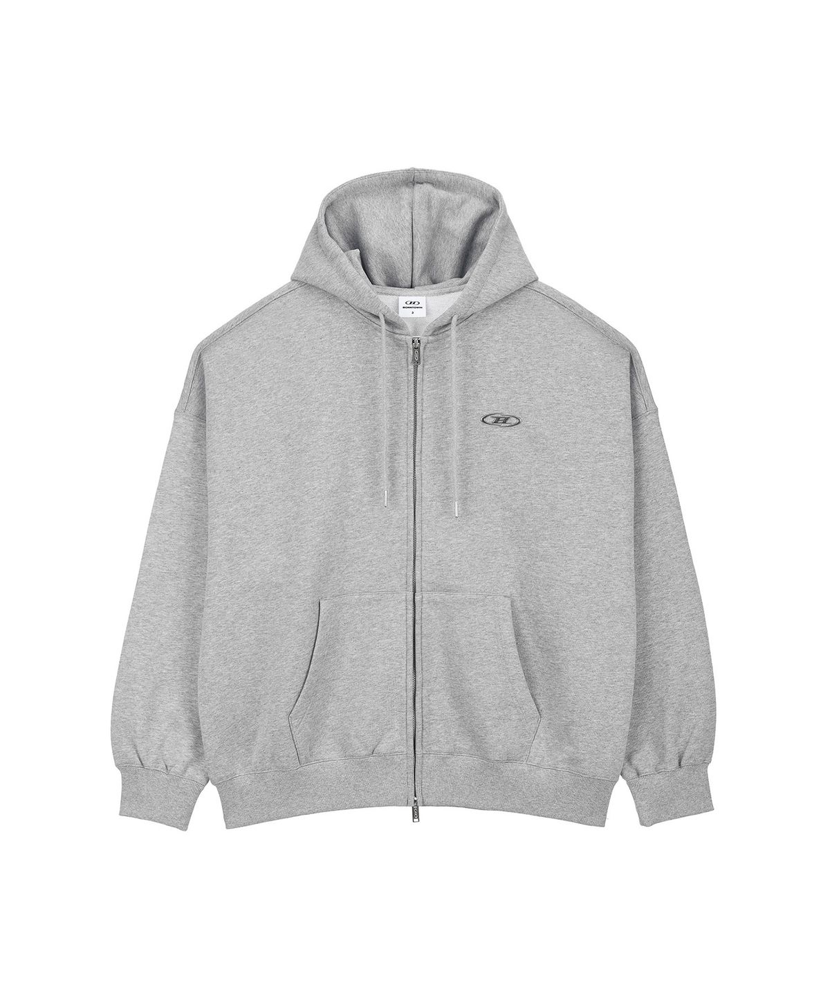 본투윈(BORN TO WIN) CHROME B HOODIE ZIP-UP [MELANGE GREY]
