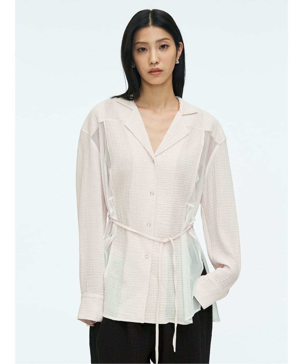 앙개(ANGGAE) Multiway Apron Long Shirt  Ivory