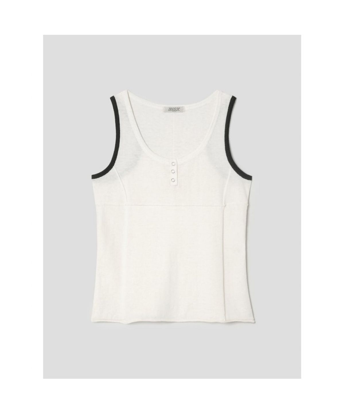 앙개(ANGGAE) Henry Neck Tank Top  White