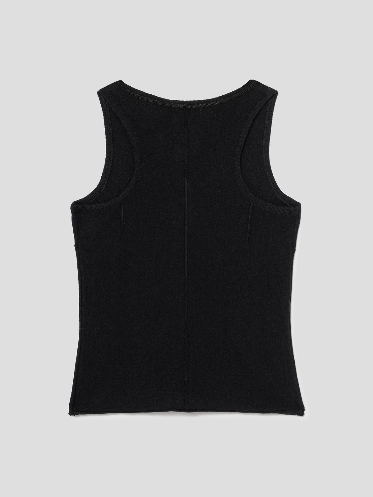 앙개(ANGGAE) Henry Neck Tank Top  Black