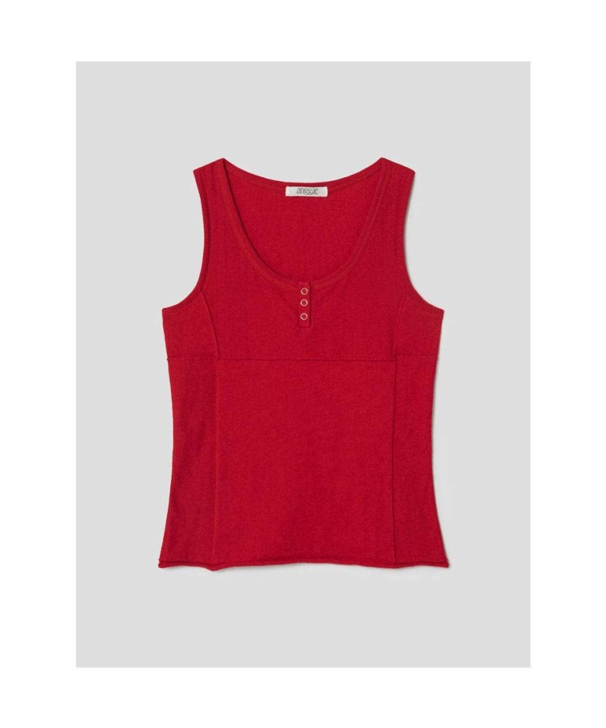 앙개(ANGGAE) Henry Neck Tank Top  Red
