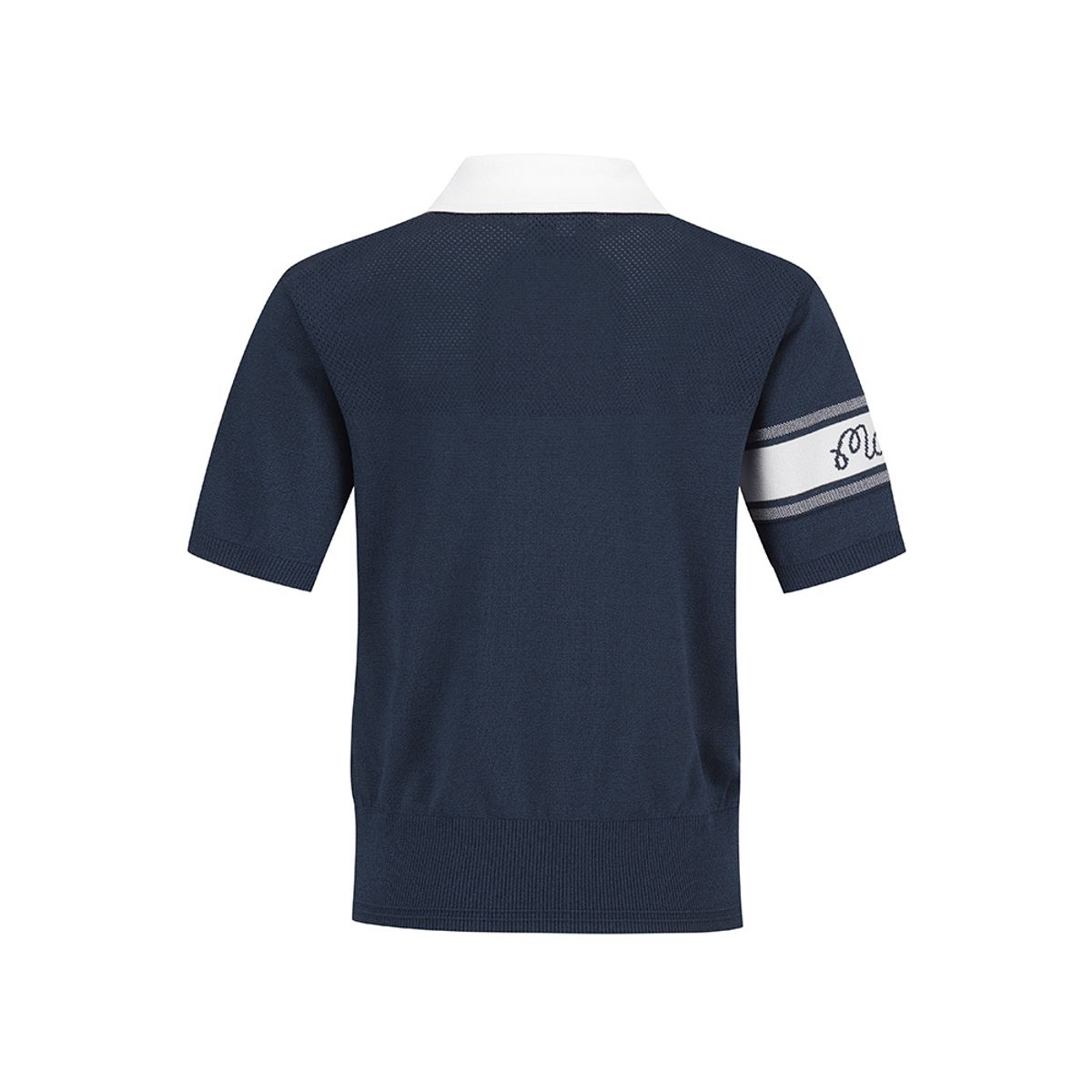 말본 골프(MALBON GOLF) 스카시 니트 반팔 폴로 스웨터 NAVY (WOMAN)