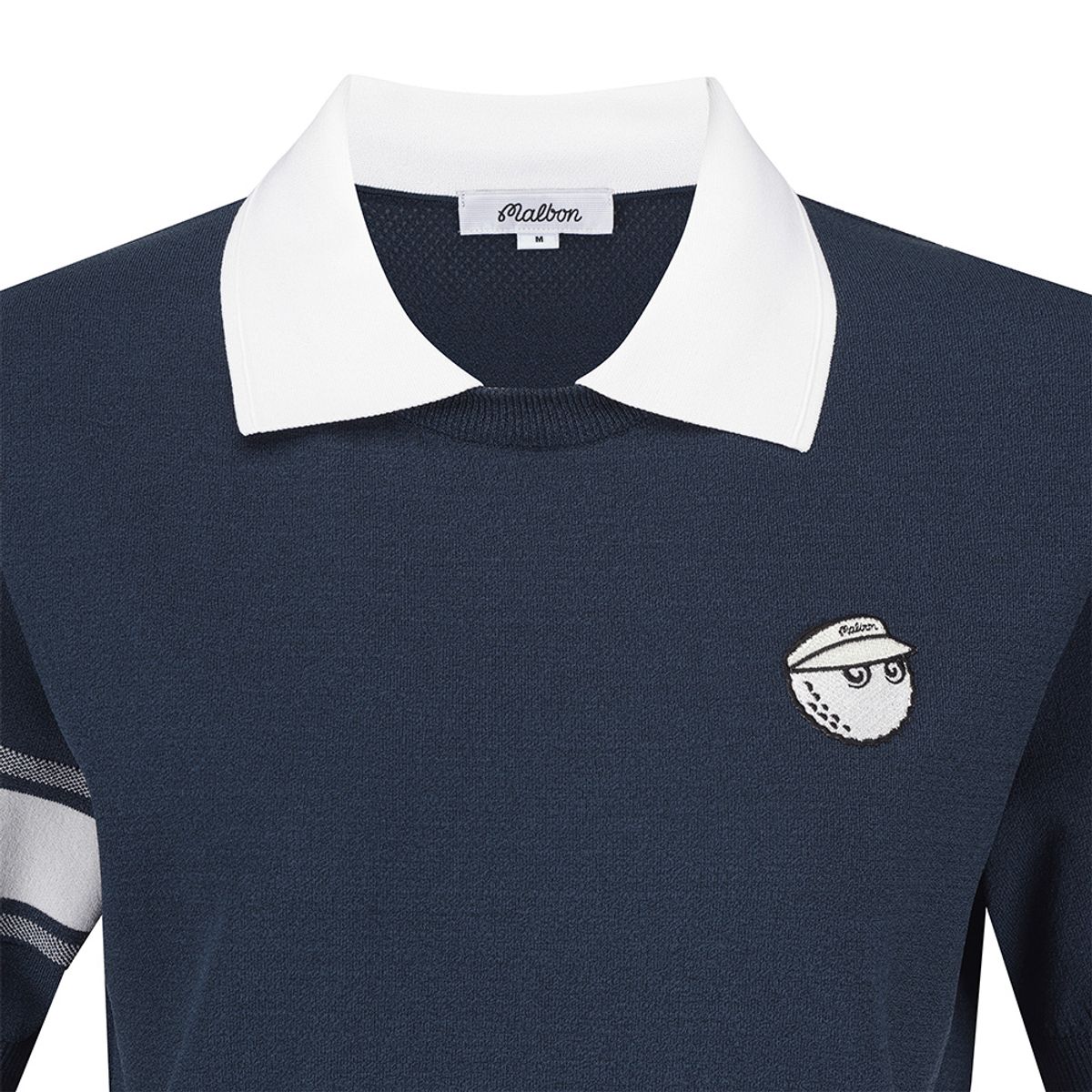 말본 골프(MALBON GOLF) 스카시 니트 반팔 폴로 스웨터 NAVY (WOMAN)