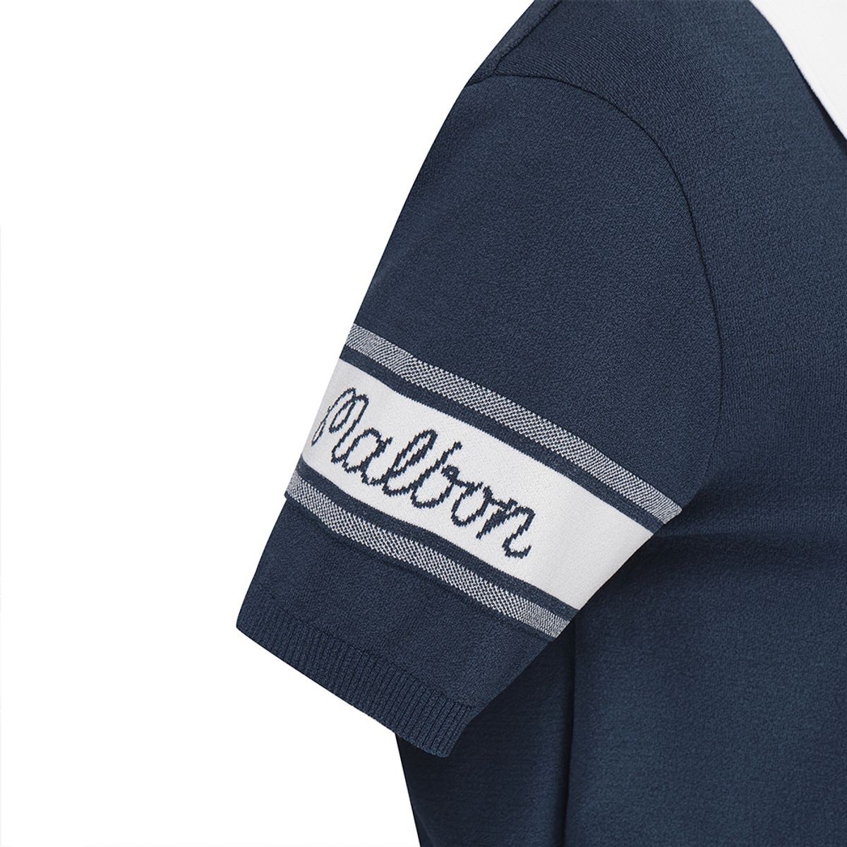 말본 골프(MALBON GOLF) 스카시 니트 반팔 폴로 스웨터 NAVY (WOMAN)