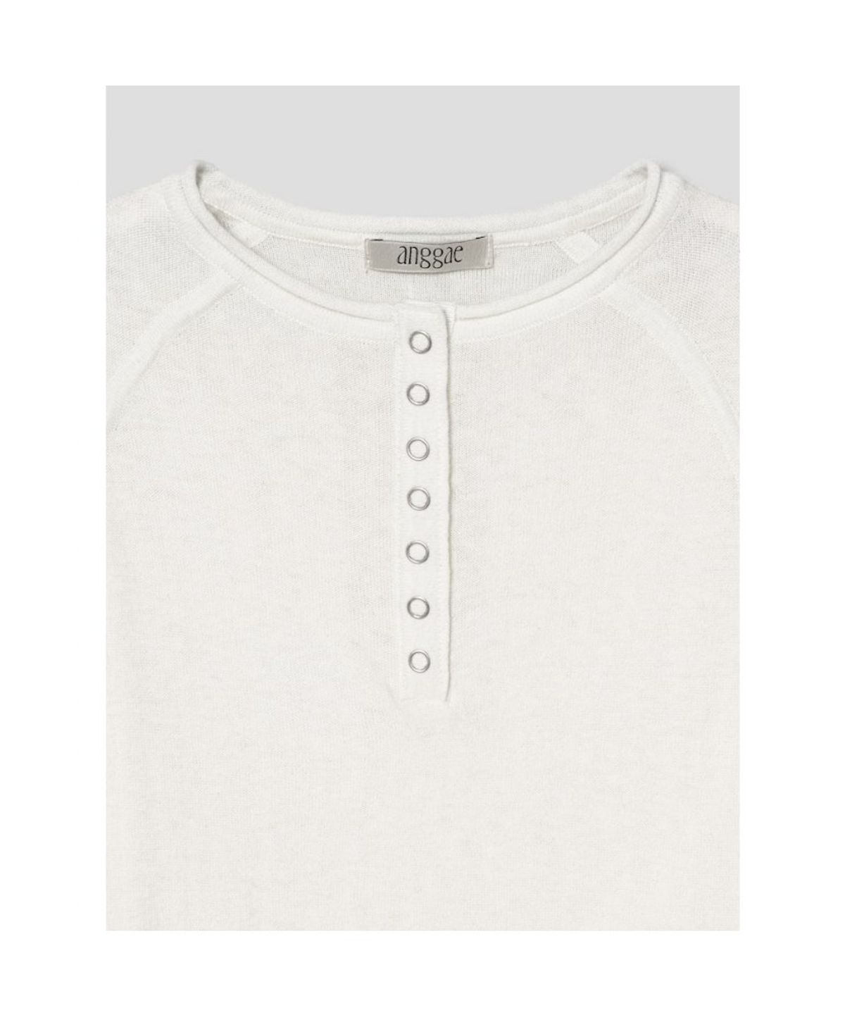 앙개(ANGGAE) Half Neck Button Pullover  Ivory