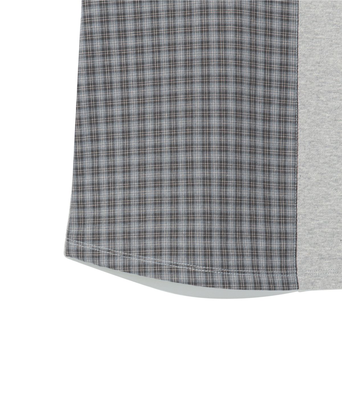 더콜디스트모먼트(THE COLDEST MOMENT) TCM check half curved T (melange grey)