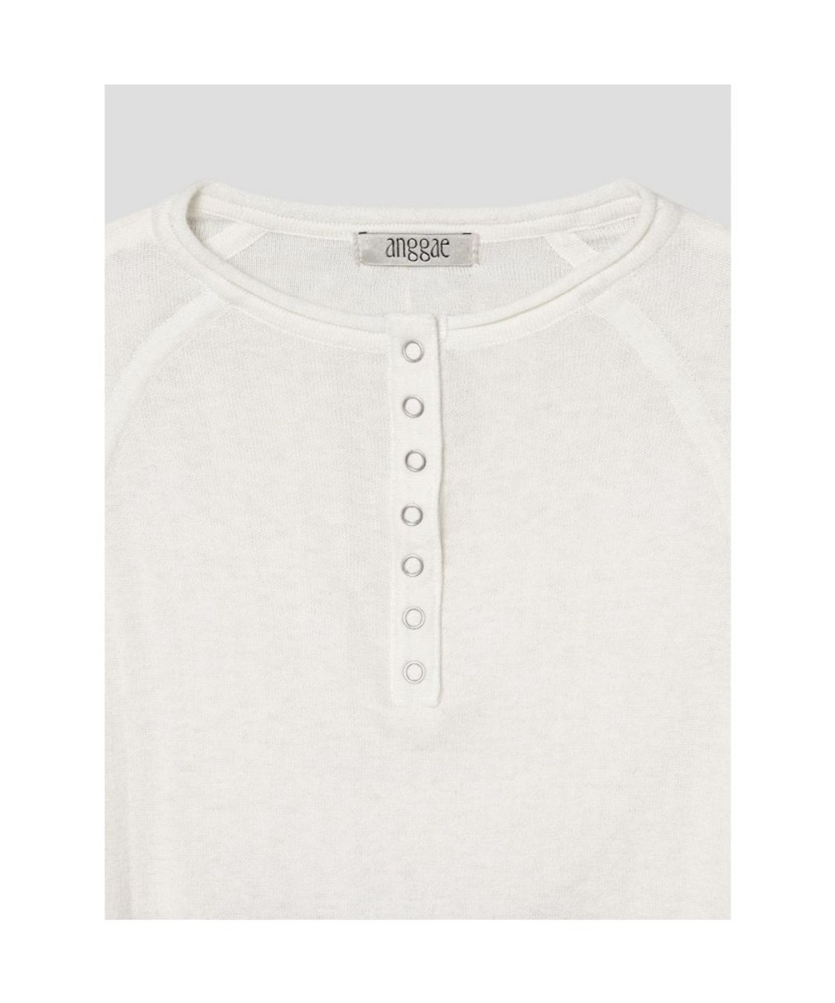 앙개(ANGGAE) Half Neck Button Pullover  Ivory