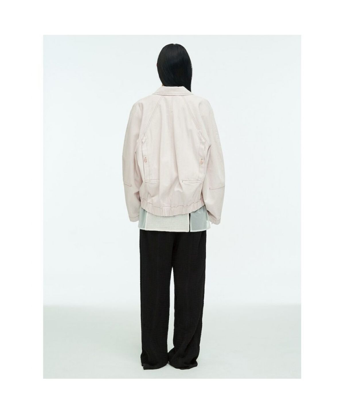 앙개(ANGGAE) Denim Blouson Jacket  Ivory