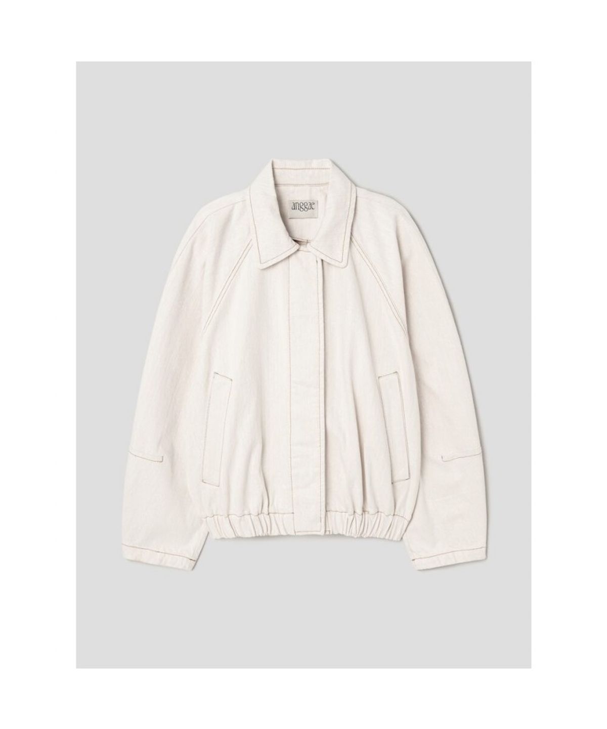 앙개(ANGGAE) Denim Blouson Jacket  Ivory