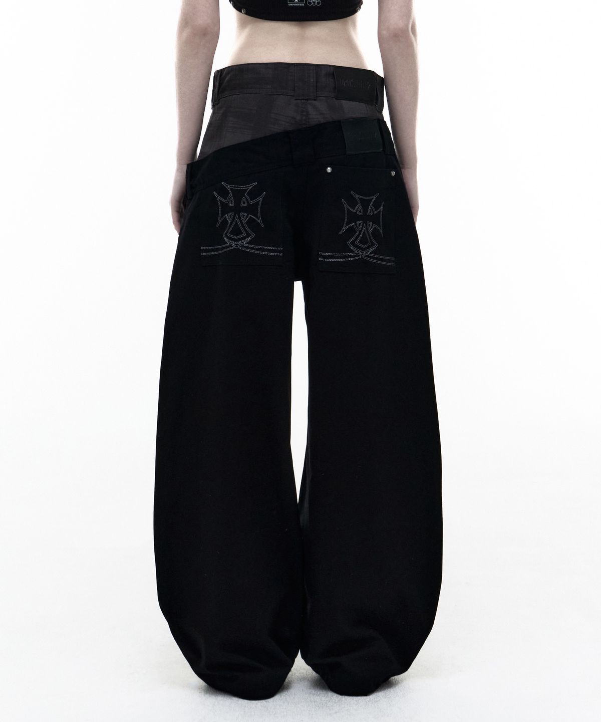 오퍼스 0012(OPUS 0012) Op. 08 DUAL OBLIQUE COTTON PANTS BLACK