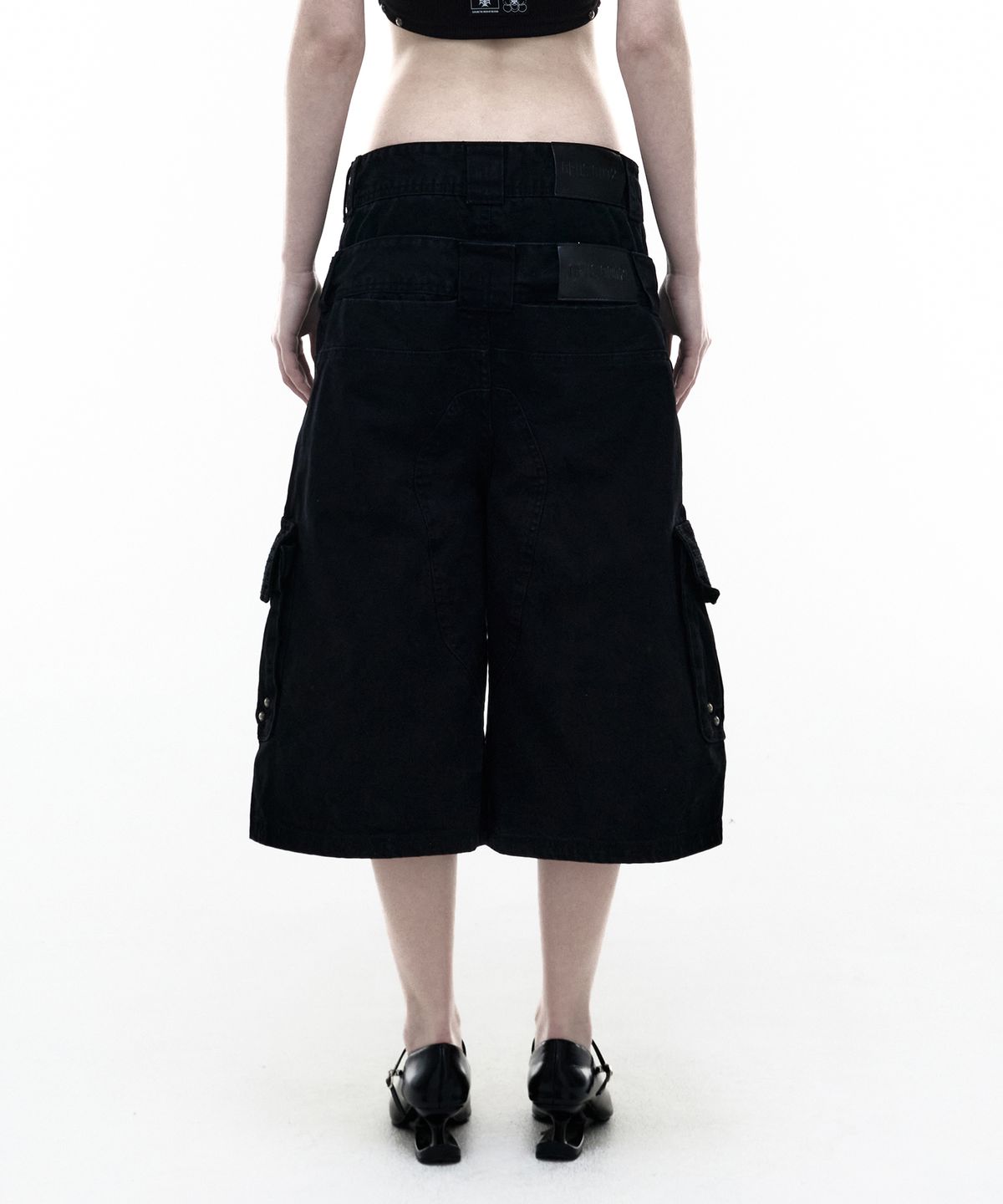 오퍼스 0012(OPUS 0012) Op. 08 DESERT MAXI CARGO SHORTS BLACK