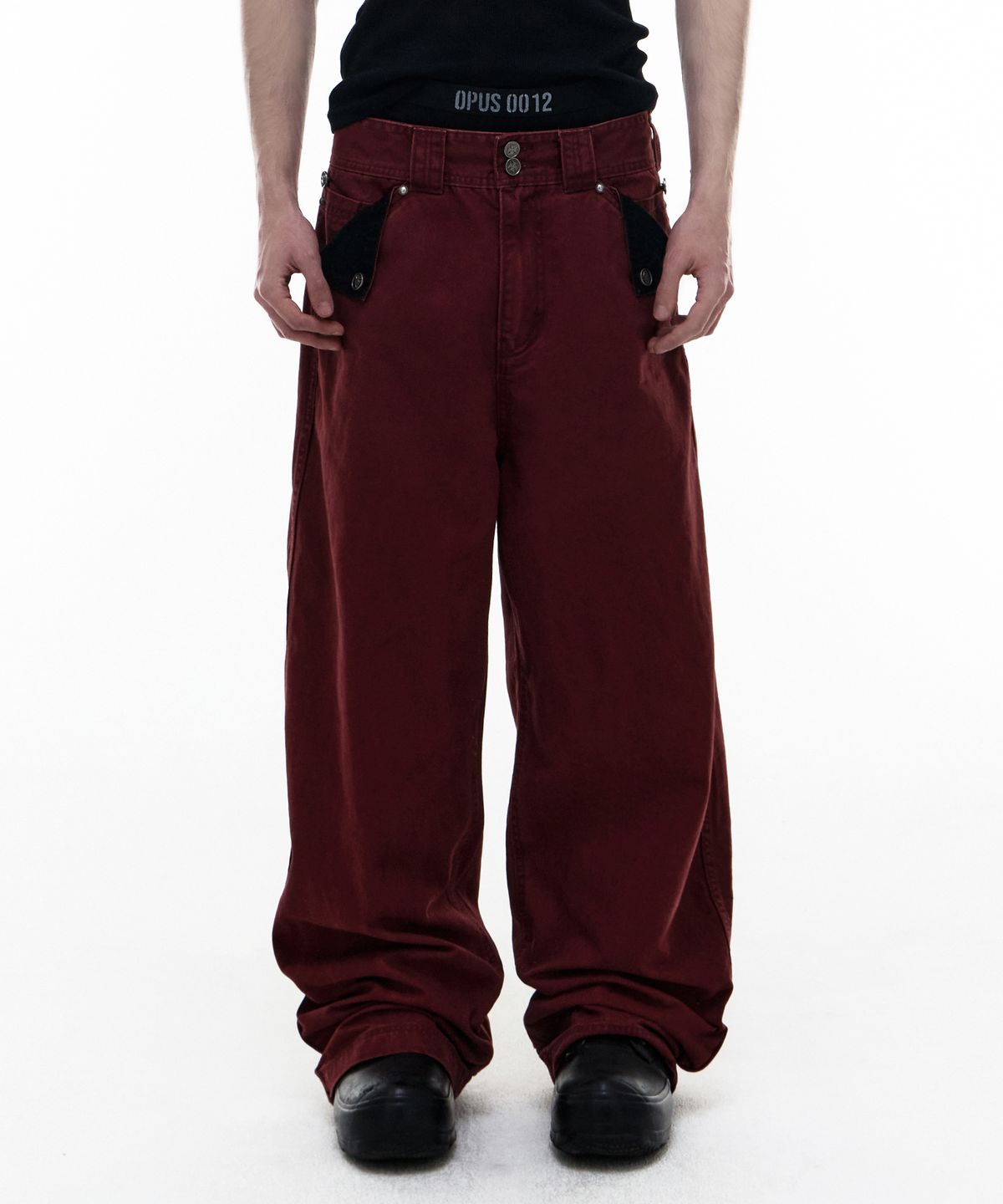 오퍼스 0012(OPUS 0012) Op. 08 FLD LIQUID COTTON PANTS BURGUNDY