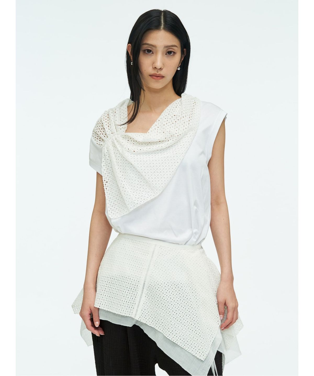 앙개(ANGGAE) Eyelet Chou Chou  White