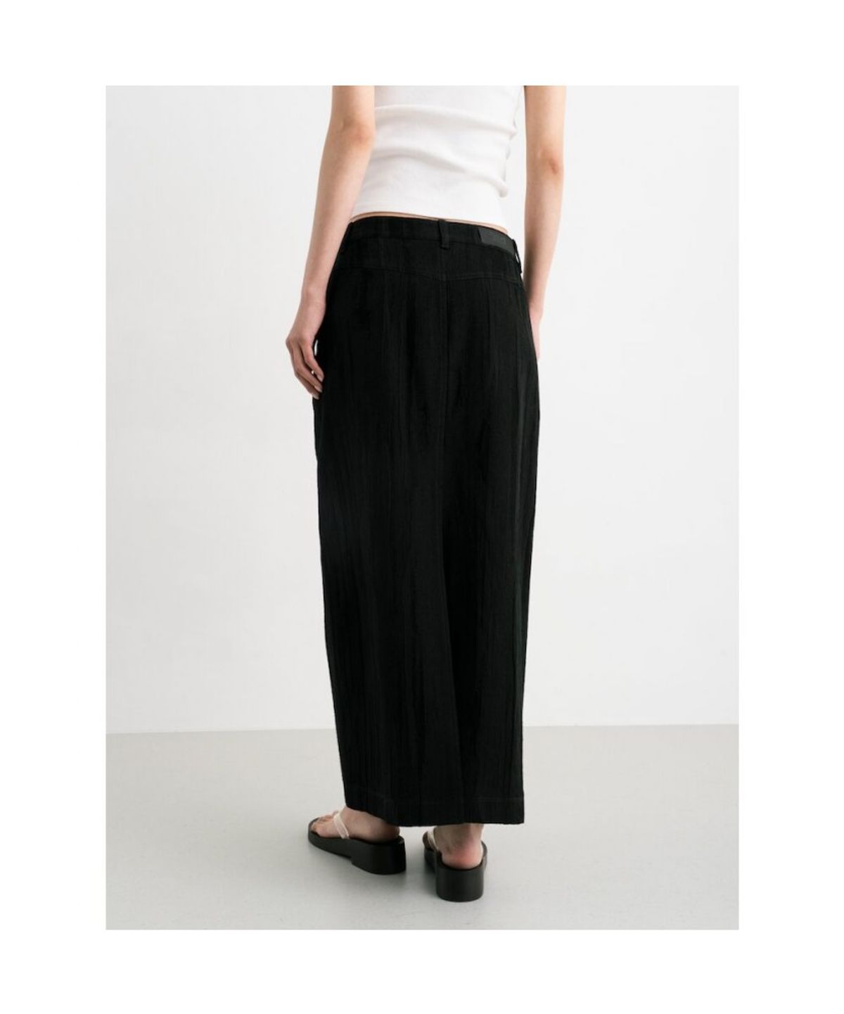 앙개(ANGGAE) Jacquard HLine Skirt  Black