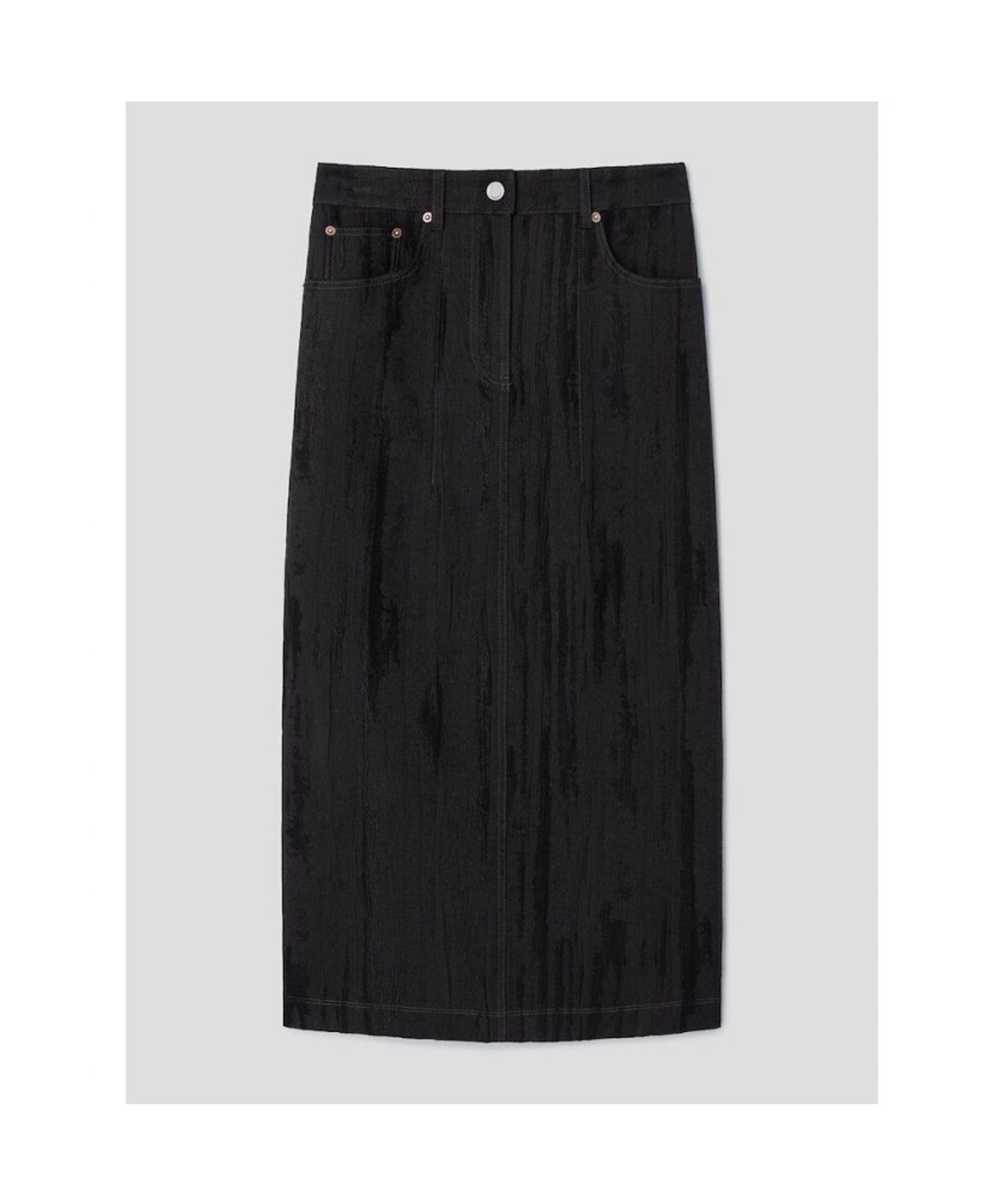 앙개(ANGGAE) Jacquard HLine Skirt  Black