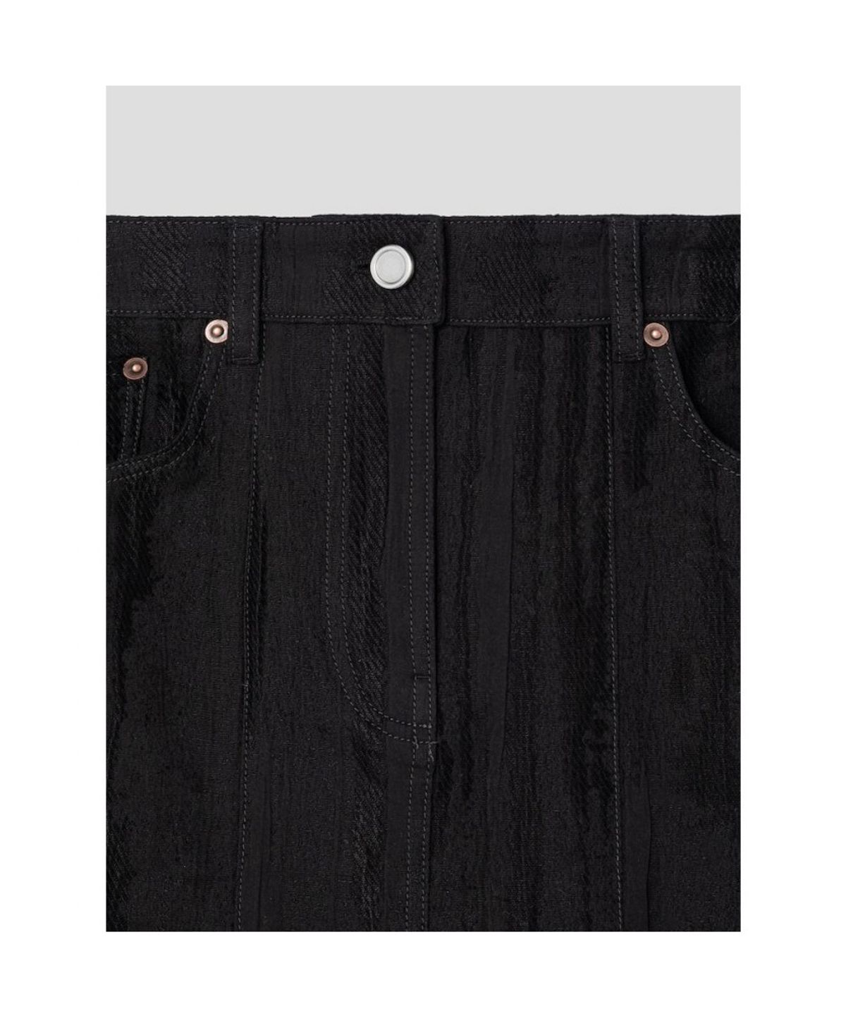 앙개(ANGGAE) Jacquard HLine Skirt  Black