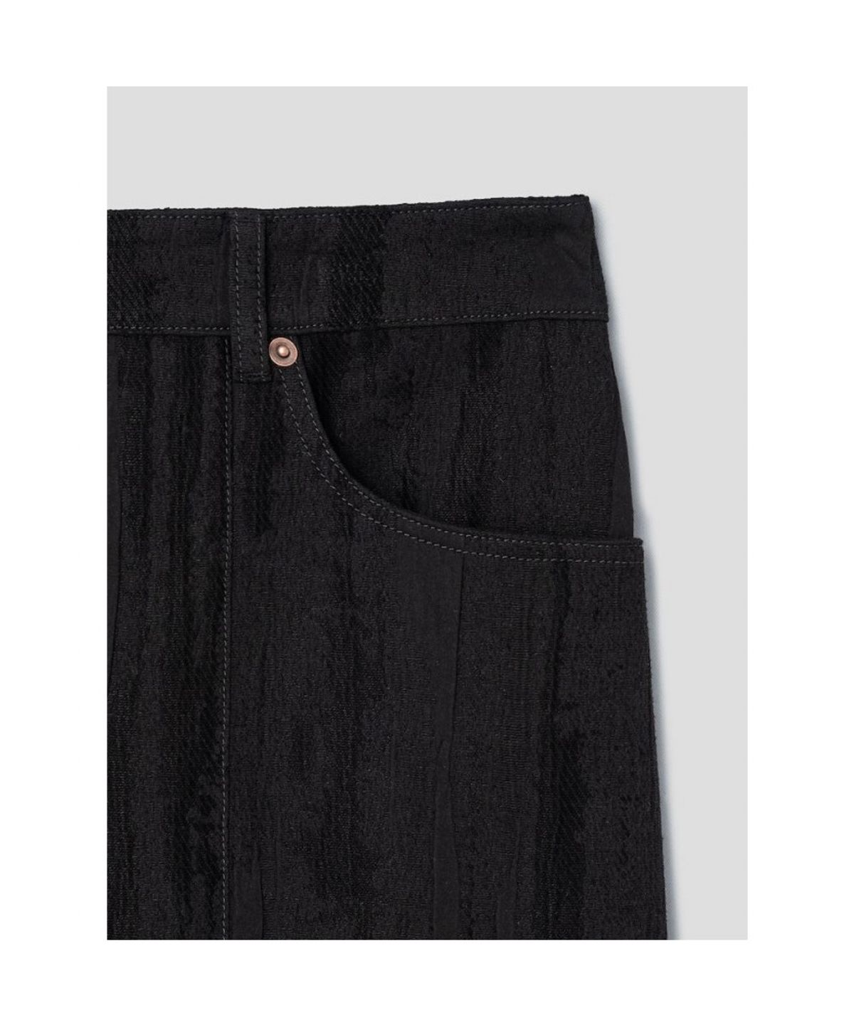 앙개(ANGGAE) Jacquard HLine Skirt  Black