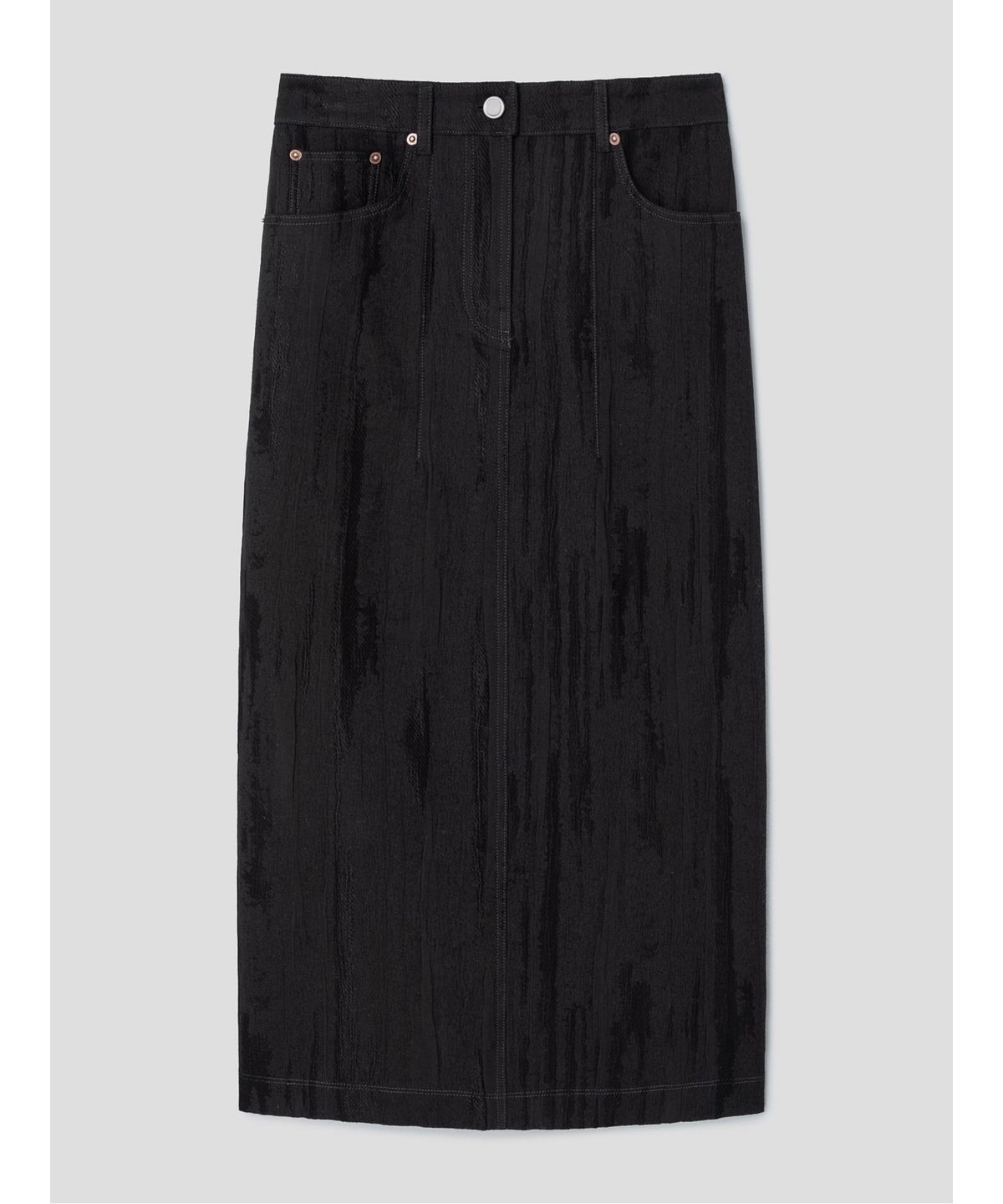 앙개(ANGGAE) Jacquard HLine Skirt  Black