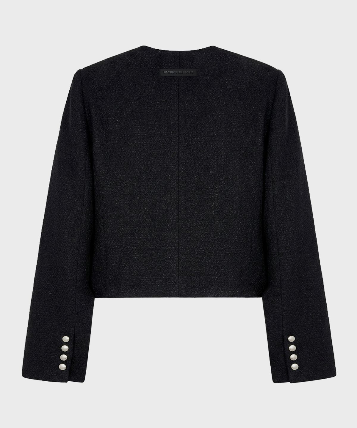 포르테나(PORTERNA) TWEED SNAP CROP JACKET-BLACK