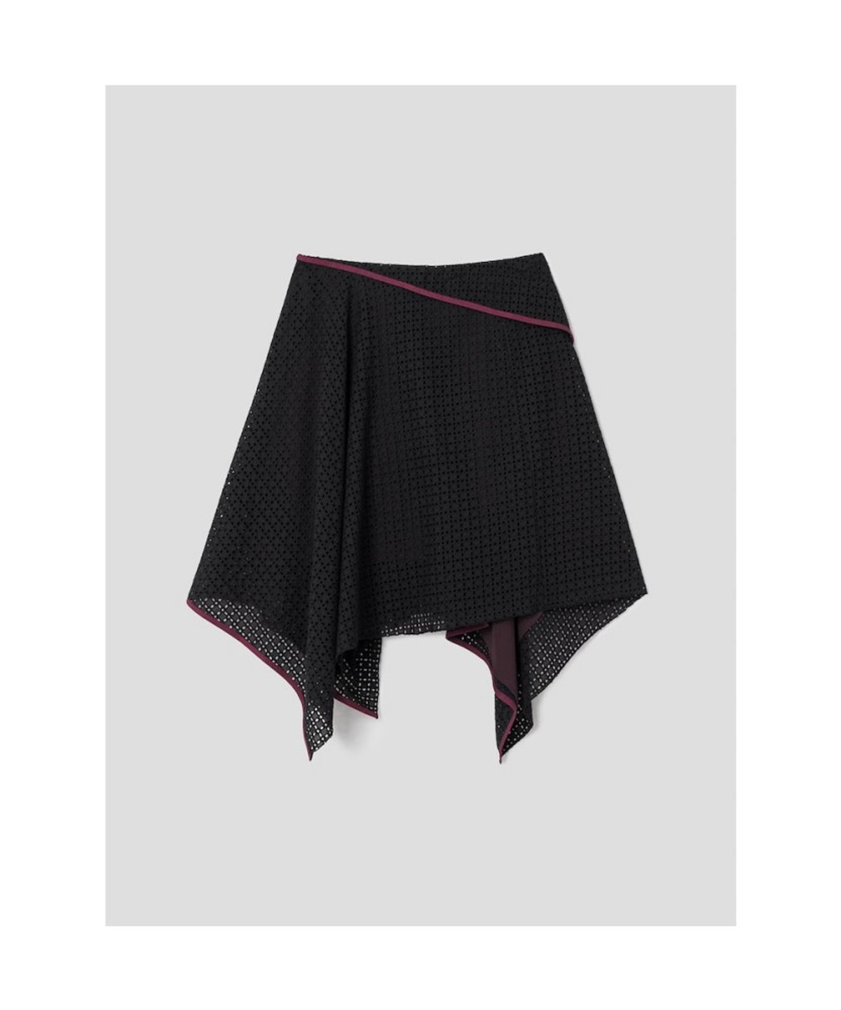 앙개(ANGGAE) Eyelet Scarf Skirt  Black