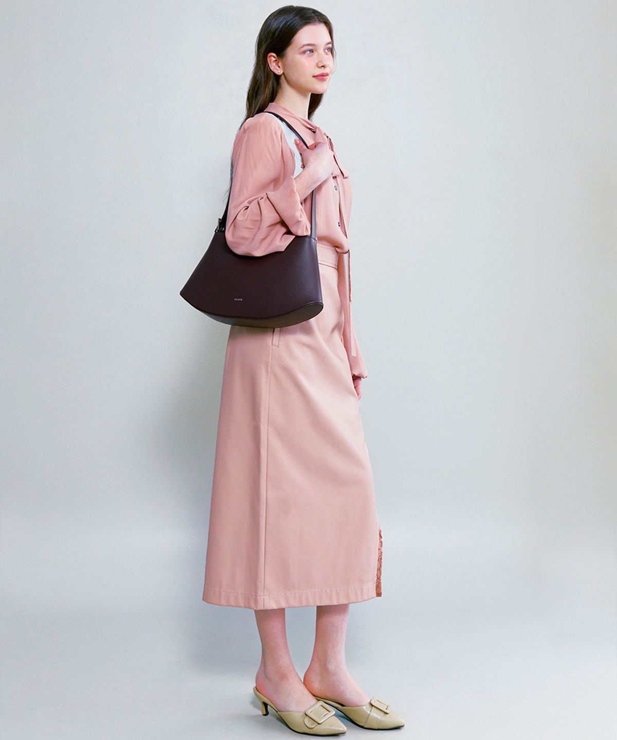 끌라베(CLAVE) 미아 버건디 토트백 (MIA Burgundy Tote Bag)