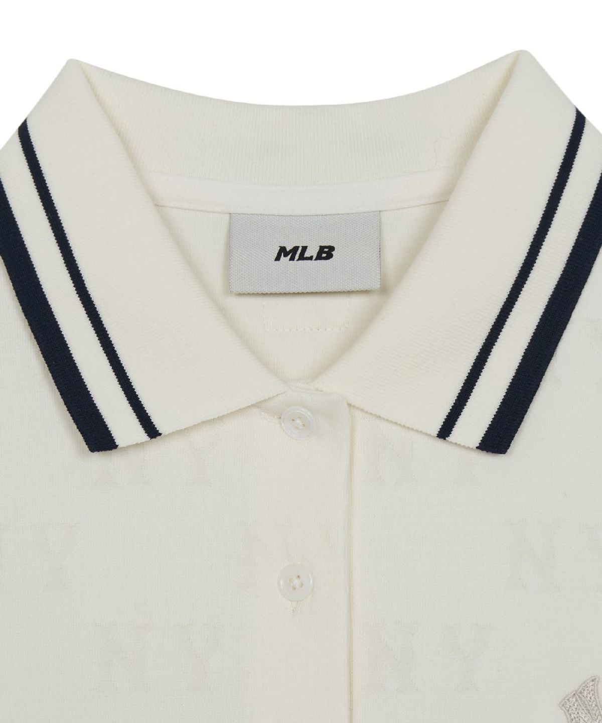 엠엘비(MLB) 여성 클래식 모노그램 톤톤 자카드 카라 원피스 NY (Ivory)