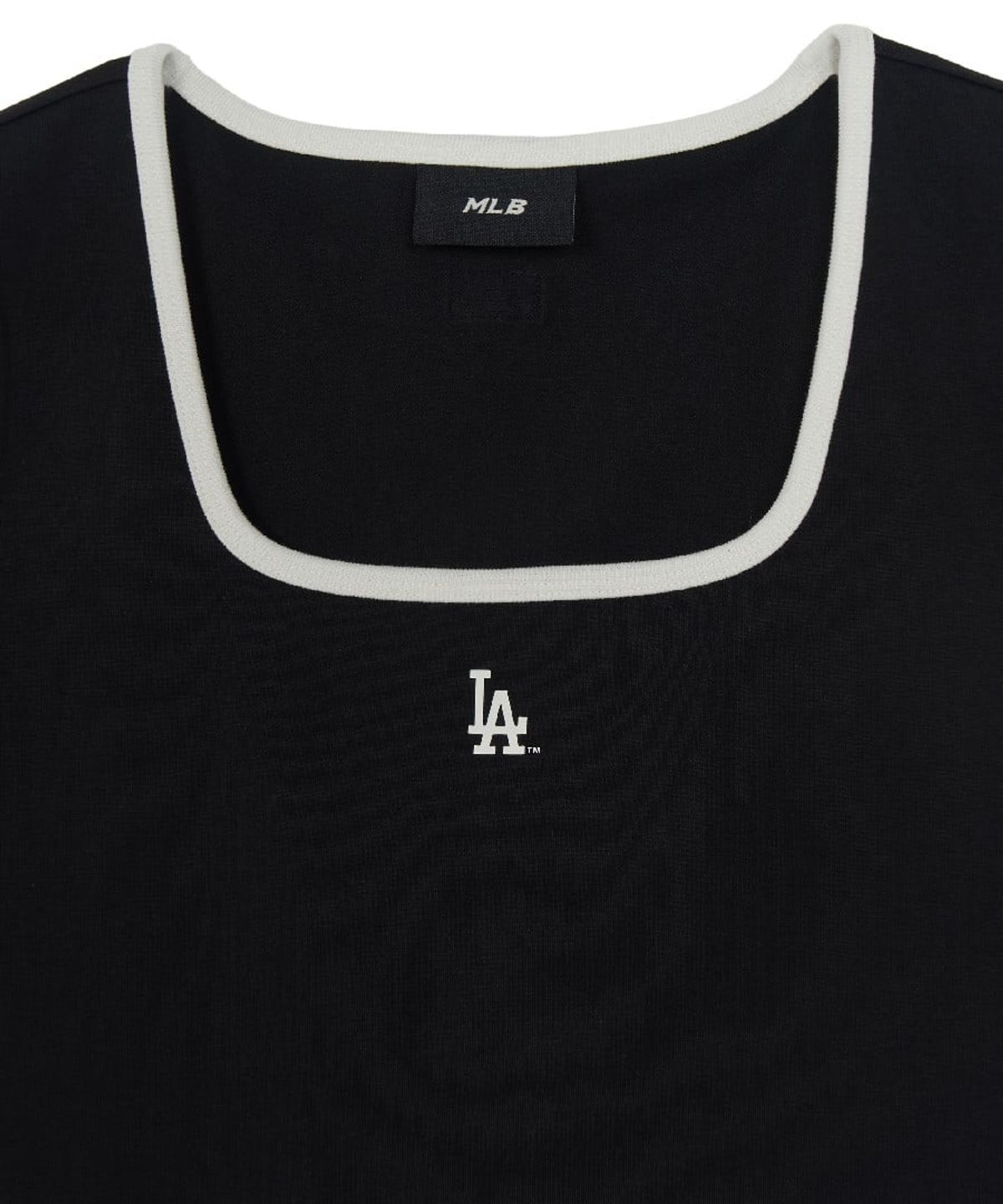 엠엘비(MLB) 여성 베이직 스퀘어넥 슬림핏 반팔 티셔츠 LA (Black)