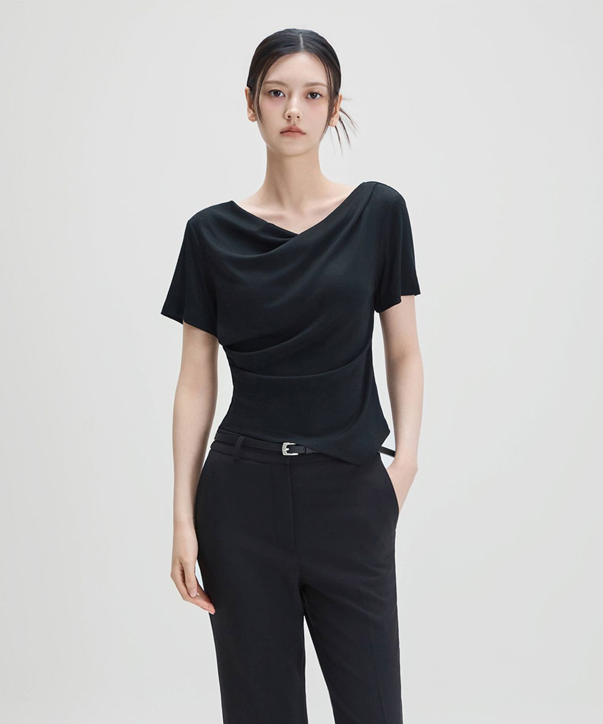 미쏘(MIXXO) 카울넥 반팔 티셔츠_MIWHWG502A/MIWHWG79RA