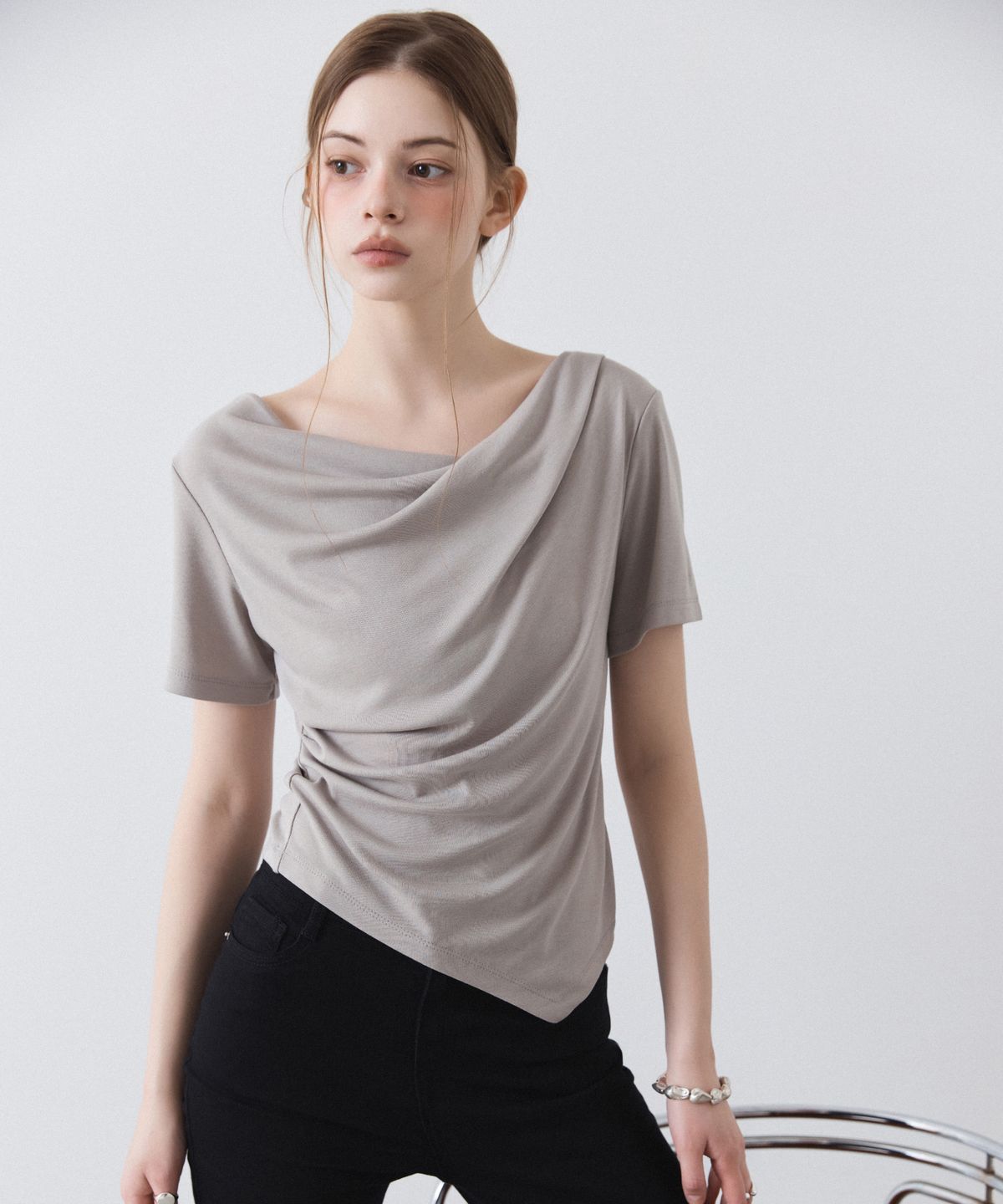 미쏘(MIXXO) 카울넥 반팔 티셔츠_MIWHWG502A/MIWHWG79RA