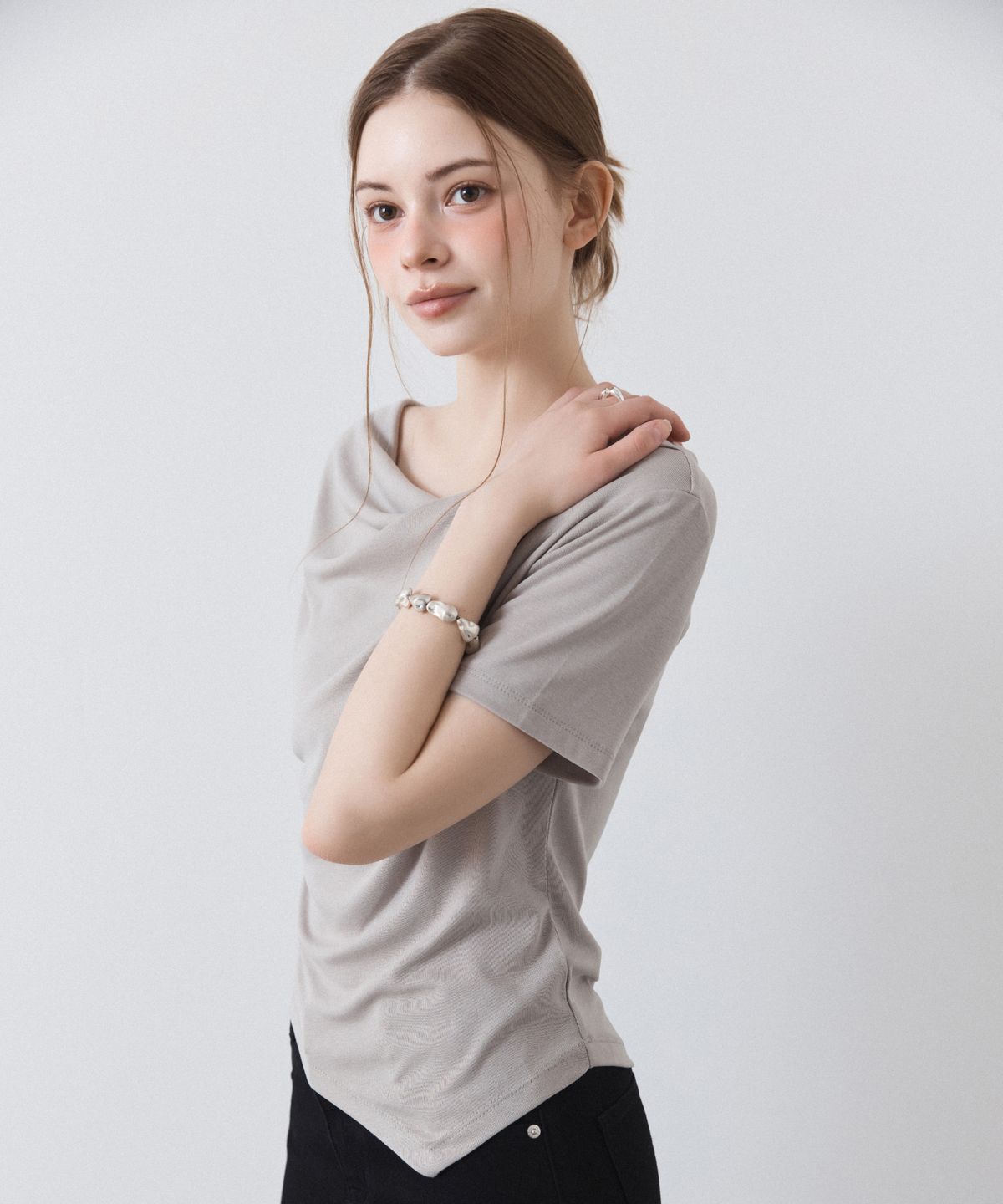 미쏘(MIXXO) 카울넥 반팔 티셔츠_MIWHWG502A/MIWHWG79RA