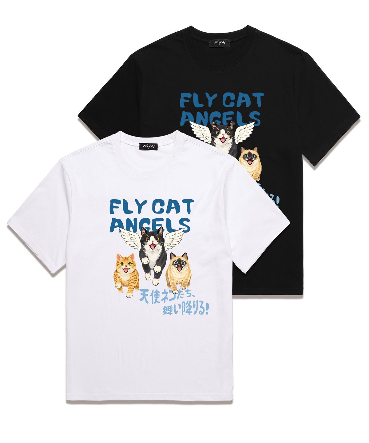위씨(WISSY) FLY CAT 반팔 티셔츠 (WS041) 블랙