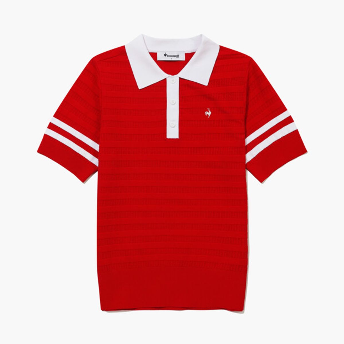 르꼬끄 골프(LECOQ GOLF) 여성 드라이 카라 반팔 스웨터 _RED0 GR222LKP51