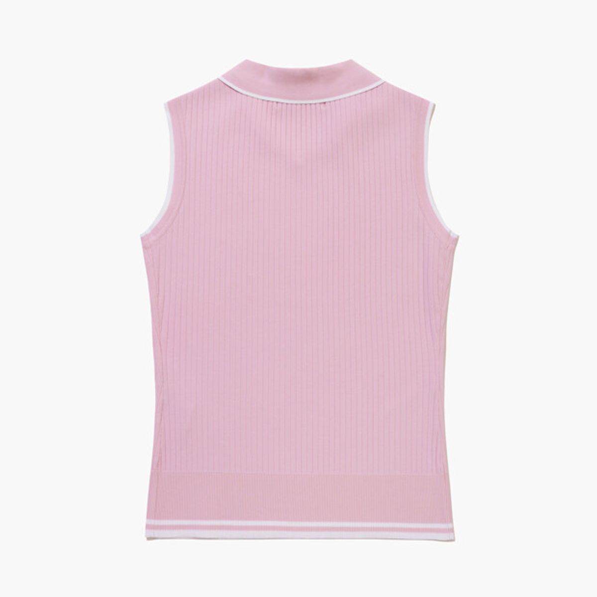 르꼬끄 골프(LECOQ GOLF) 여성 드라이 골지 슬리브리스 스웨터 _PINK GR222LKP52