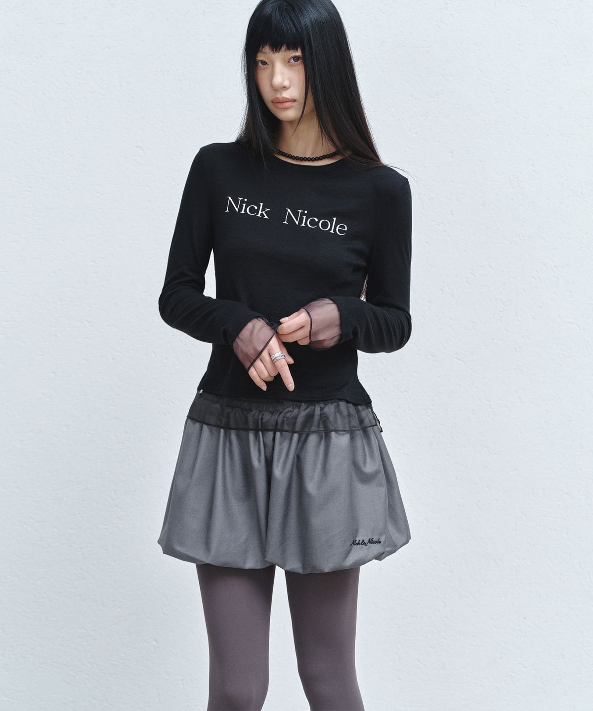 닉앤니콜(NICK&NICOLE) VOLUME BALLOON SHORTS_CHARCOAL