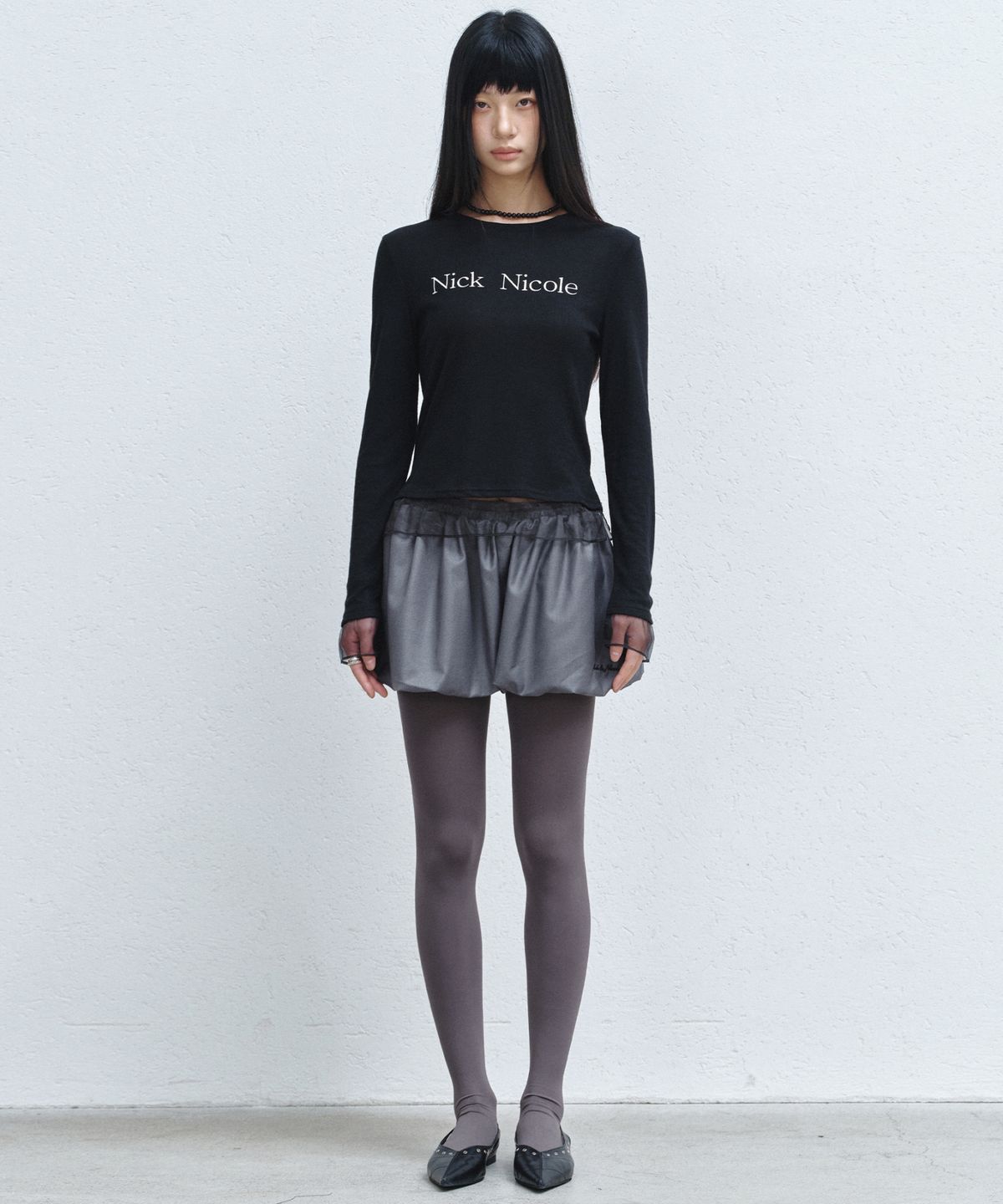 닉앤니콜(NICK&NICOLE) VOLUME BALLOON SHORTS_CHARCOAL