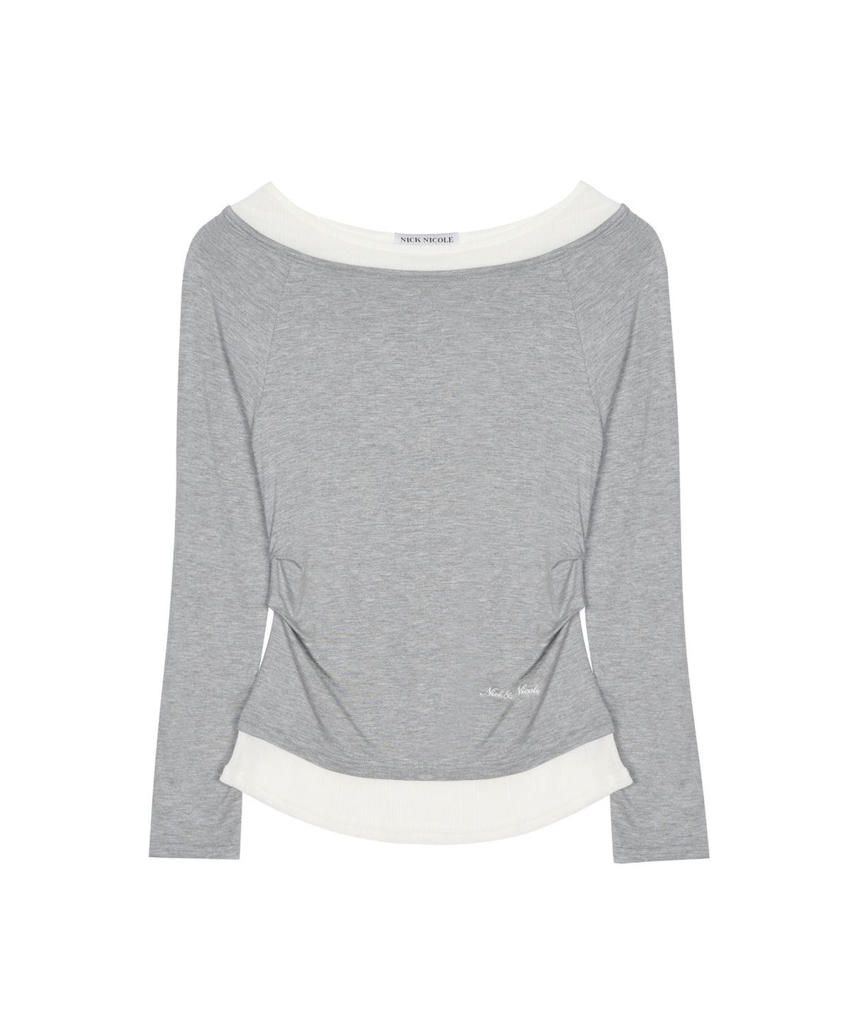 닉앤니콜(NICK&NICOLE) SHOULDER LAYERED TOP_GRAY
