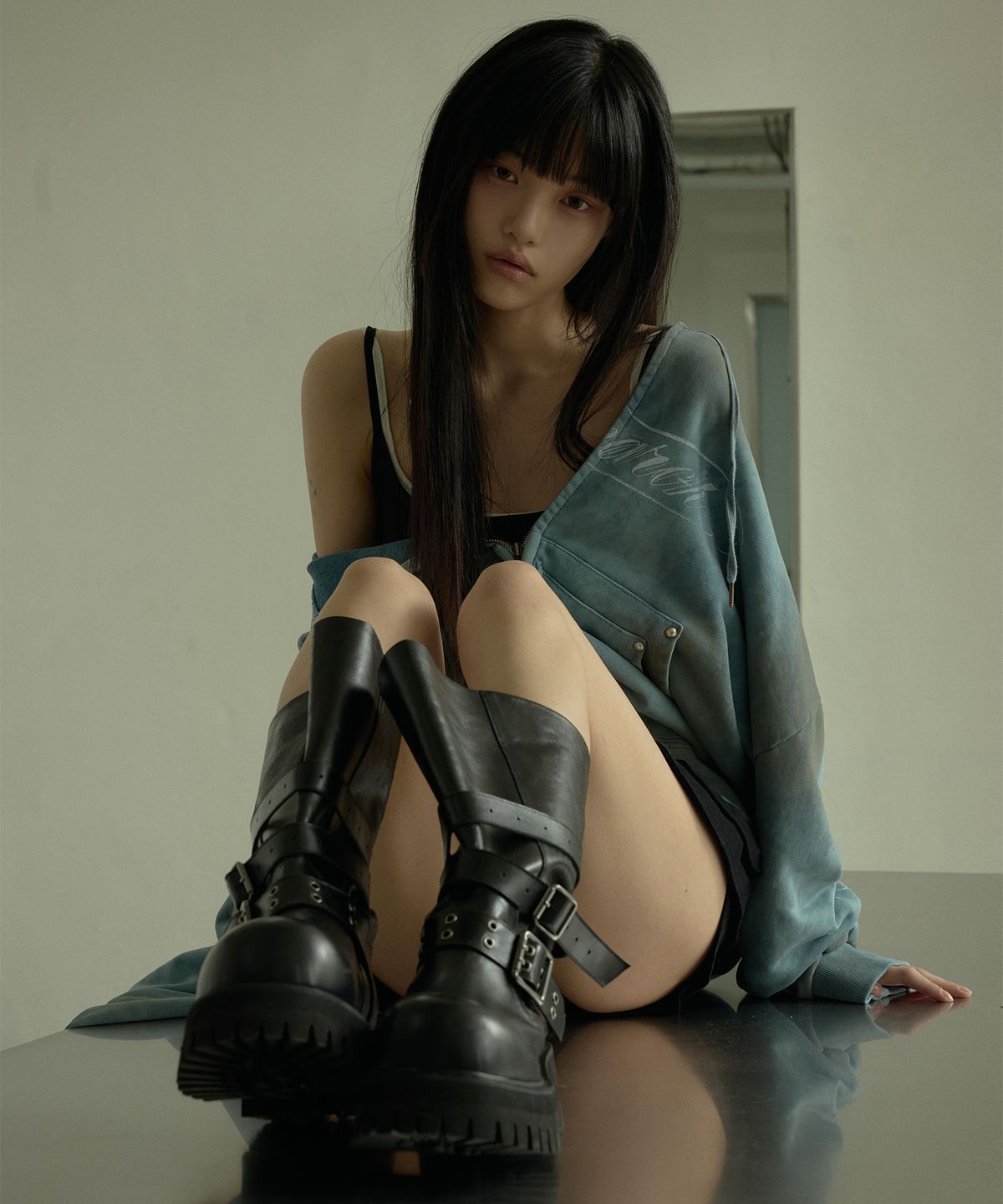 랜 아카이브(LANARCHIVE) [5015] 쉐도우 버클 엔지니어 부츠